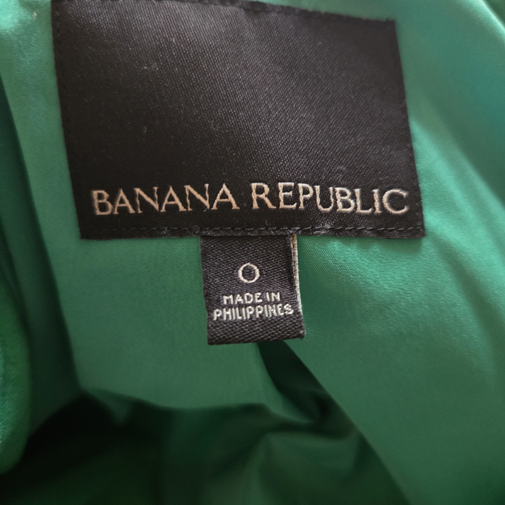 Banana Republic Women’s Preppy Green Wool Blazer Size 0 – Statement Workwear - Picture 5 of 11